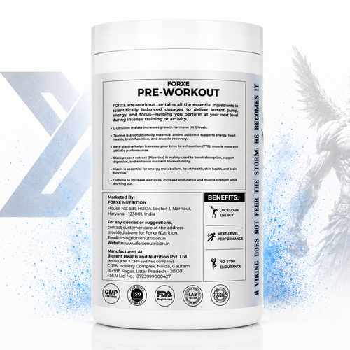 Forxe Pre Workout – Blue Lagoon (Nootropic Energy Formula)