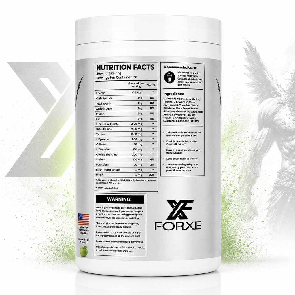 Forxe Pre Workout – Green Apple (Nootropic Energy Formula)