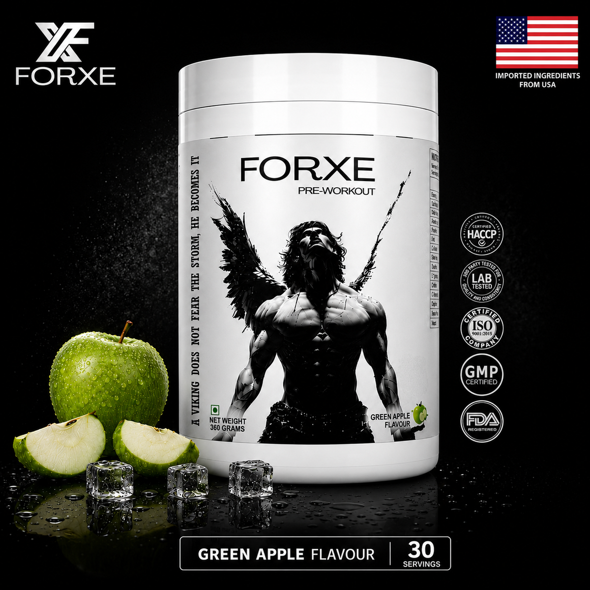 Forxe Pre Workout – Green Apple (Nootropic Energy Formula)