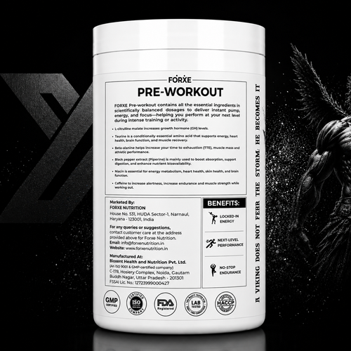 Forxe Pre Workout – Blue Lagoon (Nootropic Energy Formula)