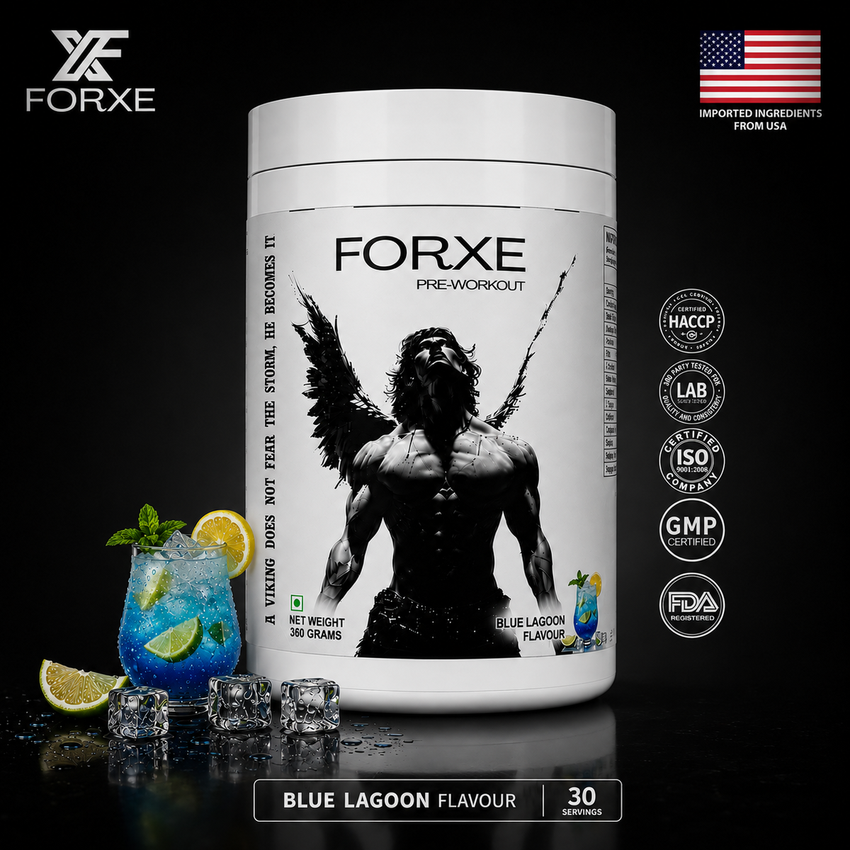 Forxe Pre Workout – Blue Lagoon (Nootropic Energy Formula)